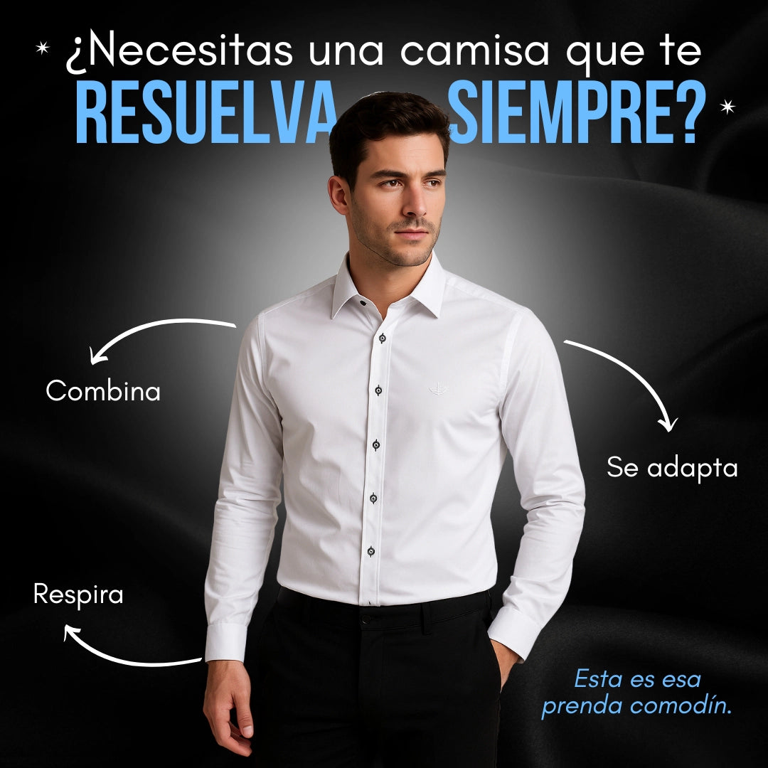 Elegant™ Camisa Seda Manga Larga