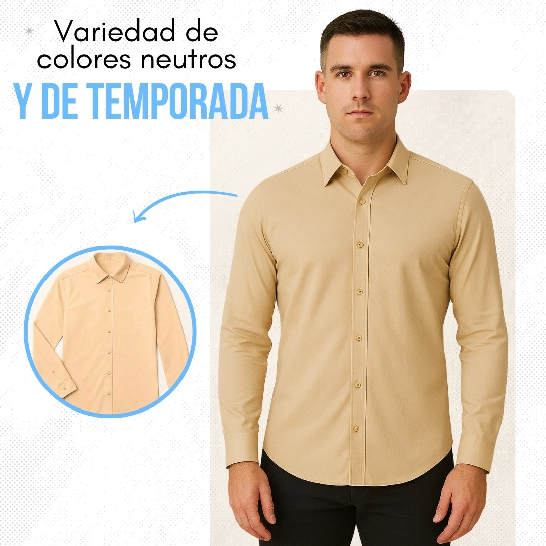 Elegant™ Camisa Seda Manga Larga