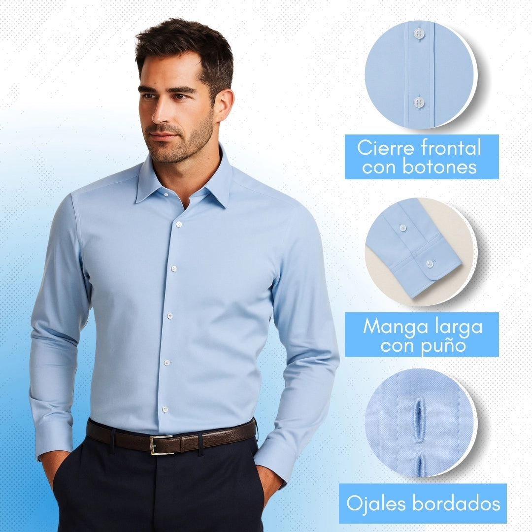 Elegant™ Camisa Seda Manga Larga