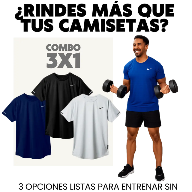 Combo x3 Camisetas Deportivas - UP