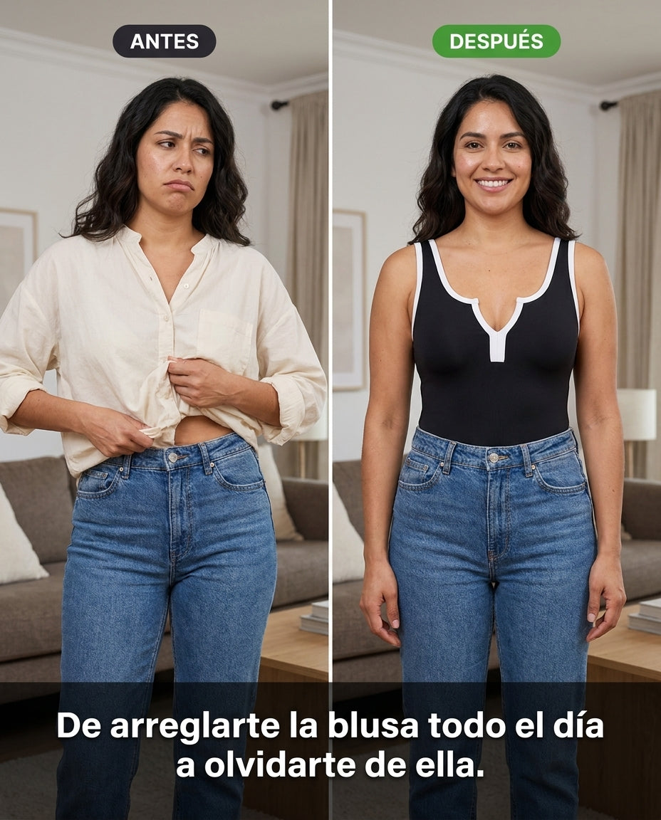 Antes y después con el body negro