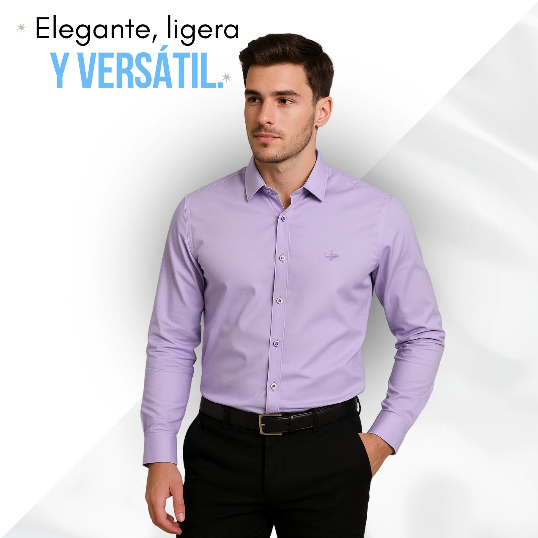 Elegant™ Camisa Seda Manga Larga