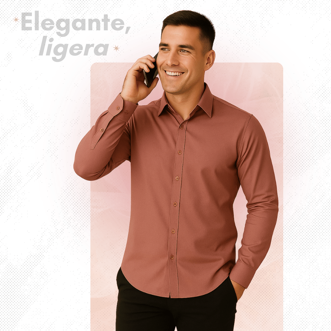 Elegant™ Camisa Seda Manga Larga