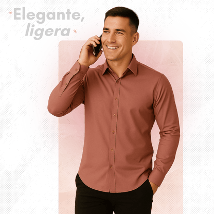 Elegant™ Camisa Seda Manga Larga