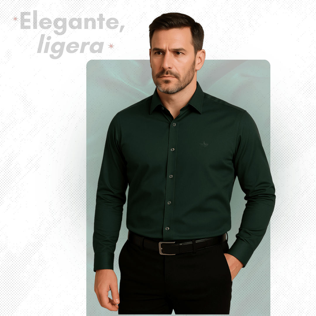 Elegant™ Camisa Seda Manga Larga