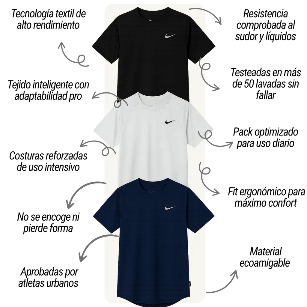 Combo x3 Camisetas Deportivas - UP