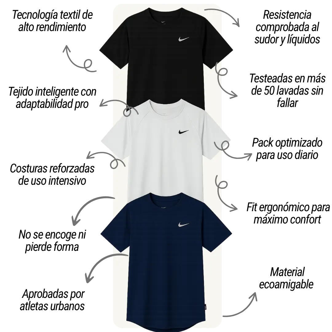 Combo x3 Camisetas Deportivas - UP