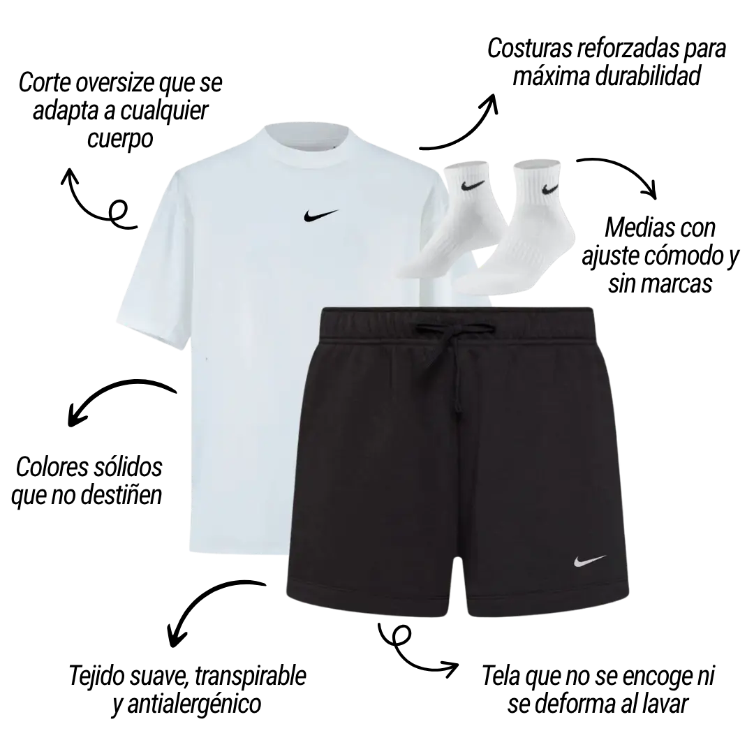 Combo Deportivo 3 Prendas - Camiseta + Pantaloneta + Medias